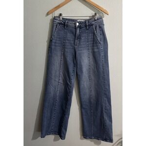 MICA LOS ANGELES Wide Leg Jeans Size 27x29 Light Wash Trendy stretch